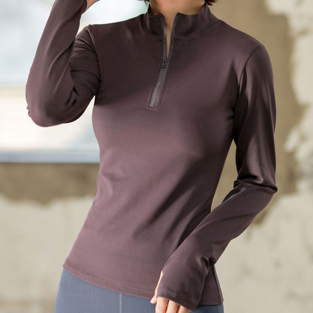 Women's Long Sleeve Zip-Up Sports Top